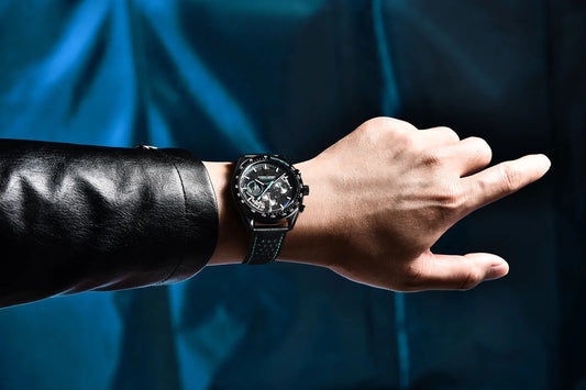 Elegant Round Leather Watch with Sapphire Crystal