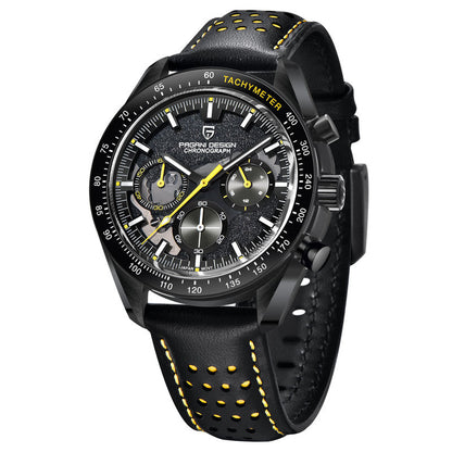 Elegant Round Leather Watch with Sapphire Crystal