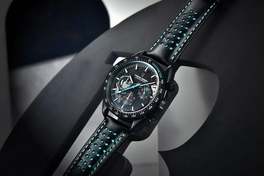 Elegant Round Leather Watch with Sapphire Crystal