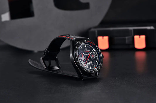 Elegant Round Leather Watch with Sapphire Crystal