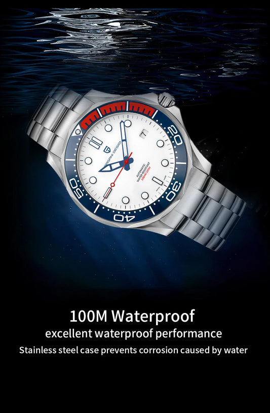 Men's Self-Winding Luxury Dive Watch with Super Luminous Dial