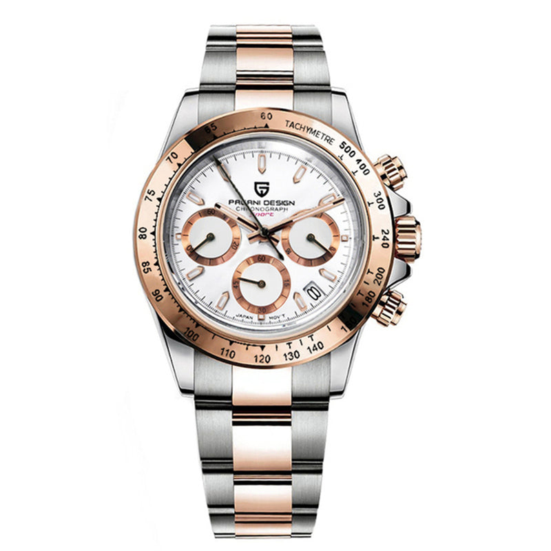 Elegant Stainless Steel Sports Watch with Sapphire Crystal