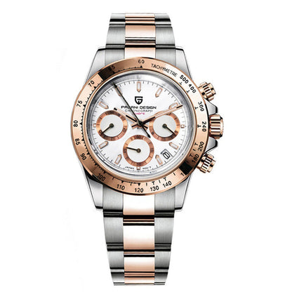Elegant Stainless Steel Sports Watch with Sapphire Crystal