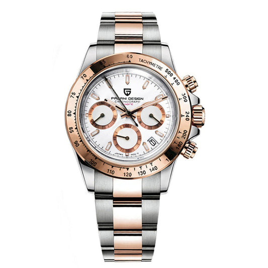 Elegant Stainless Steel Sports Watch with Sapphire Crystal