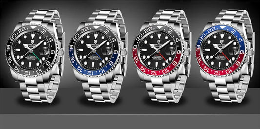 Dual Time Zone Chronograph Watch with Sapphire Glass