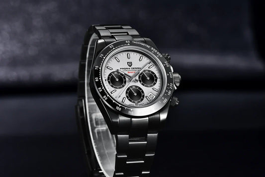 Elegant Stainless Steel Sports Watch with Sapphire Crystal