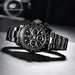 Elegant Stainless Steel Sports Watch with Sapphire Crystal