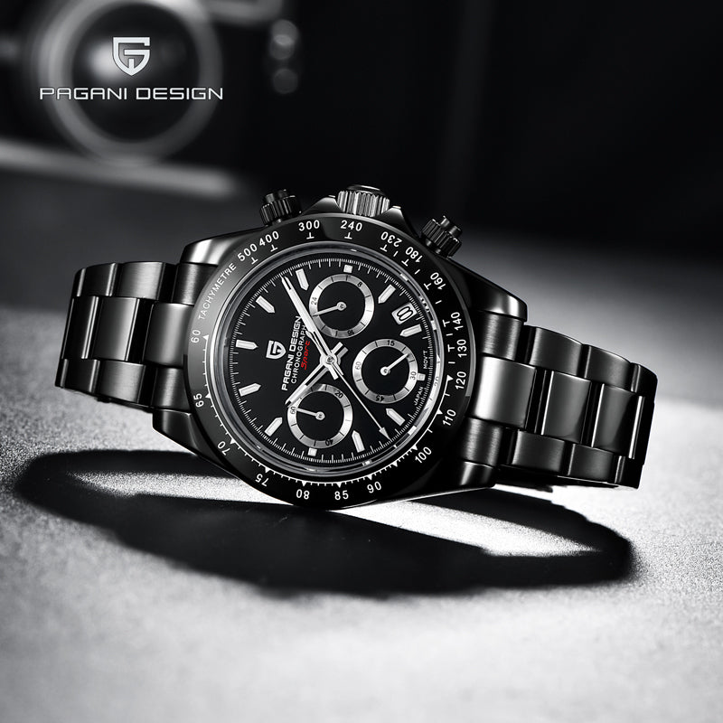 Elegant Stainless Steel Sports Watch with Sapphire Crystal