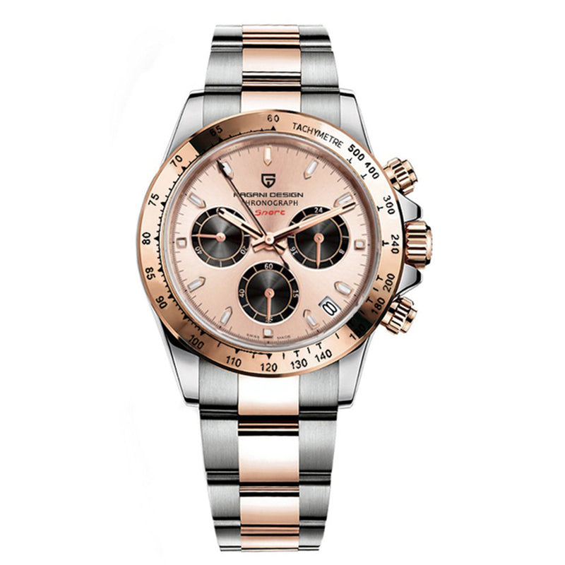 Elegant Stainless Steel Sports Watch with Sapphire Crystal