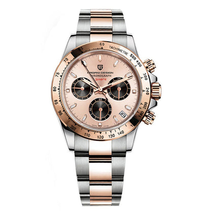 Elegant Stainless Steel Sports Watch with Sapphire Crystal