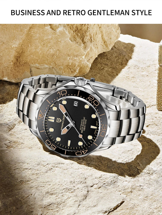 Men's Self-Winding Luxury Dive Watch with Super Luminous Dial