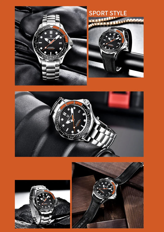 Men's Self-Winding Luxury Dive Watch with Super Luminous Dial