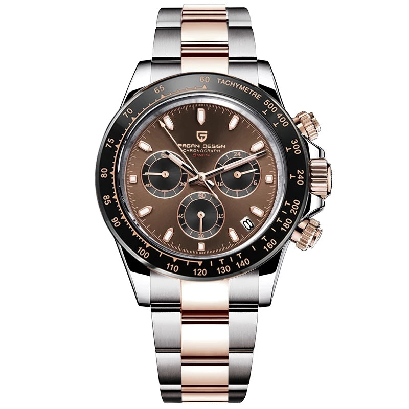 Elegant Stainless Steel Sports Watch with Sapphire Crystal