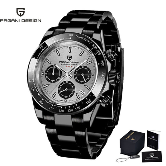 Elegant Stainless Steel Sports Watch with Sapphire Crystal