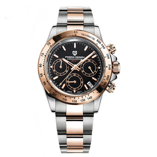 Elegant Stainless Steel Sports Watch with Sapphire Crystal