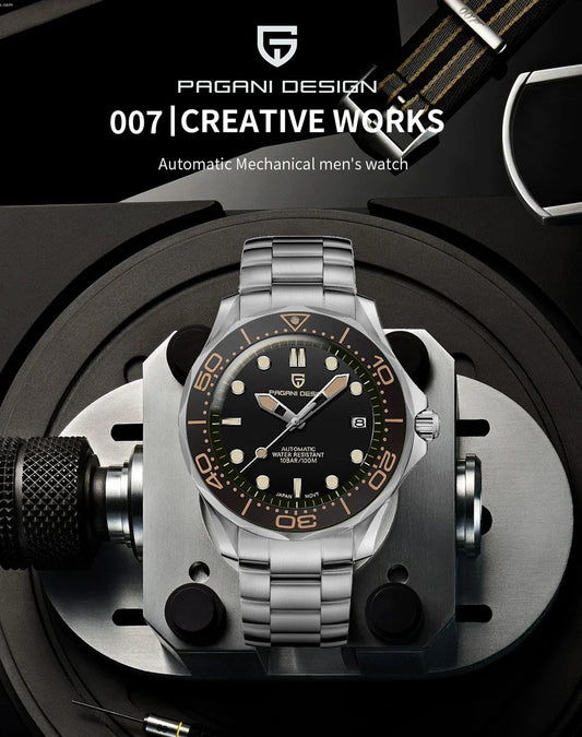 Men's Self-Winding Luxury Dive Watch with Super Luminous Dial