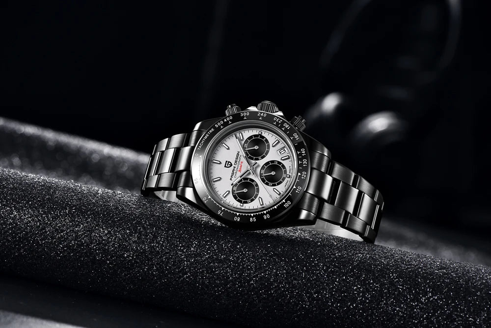 Elegant Stainless Steel Sports Watch with Sapphire Crystal