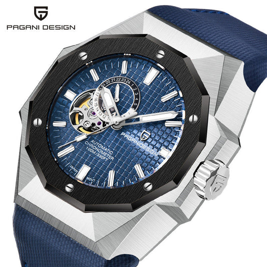 Elegant Waterproof Round Dial Watch with Screw Crown