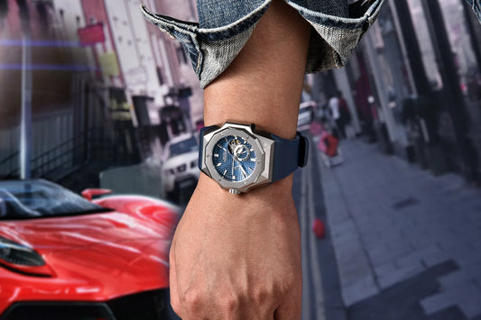 Elegant Waterproof Round Dial Watch with Screw Crown