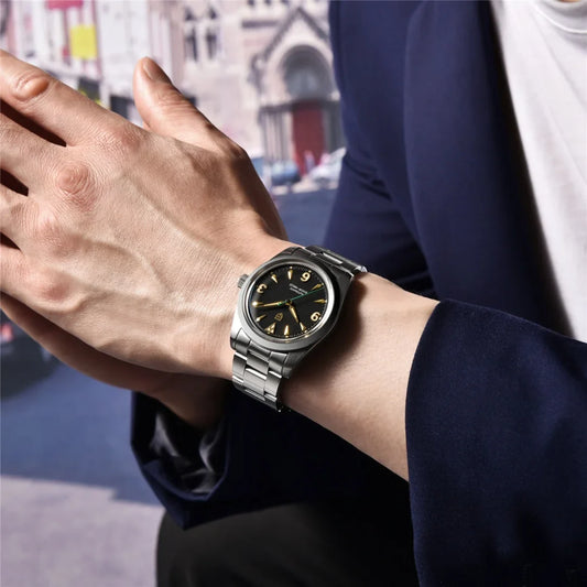Sleek Round Dial Watch with Arabic Numerals