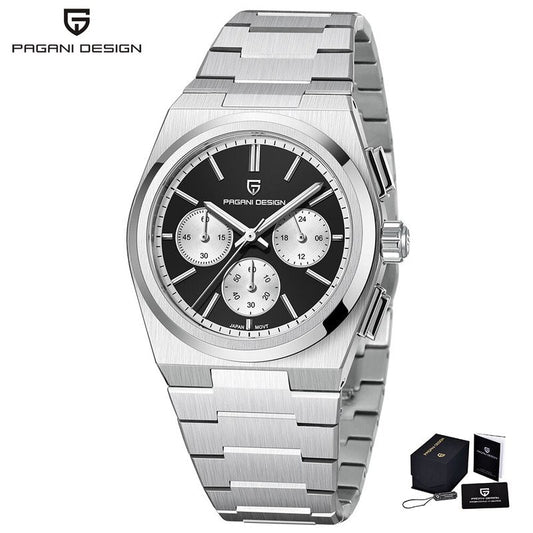 Elegant Quartz Men's Watch with Chronograph Functionality