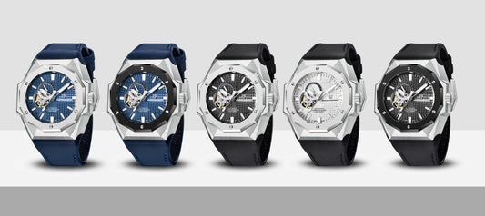 Elegant Waterproof Round Dial Watch with Screw Crown