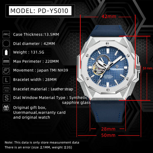 Elegant Waterproof Round Dial Watch with Screw Crown