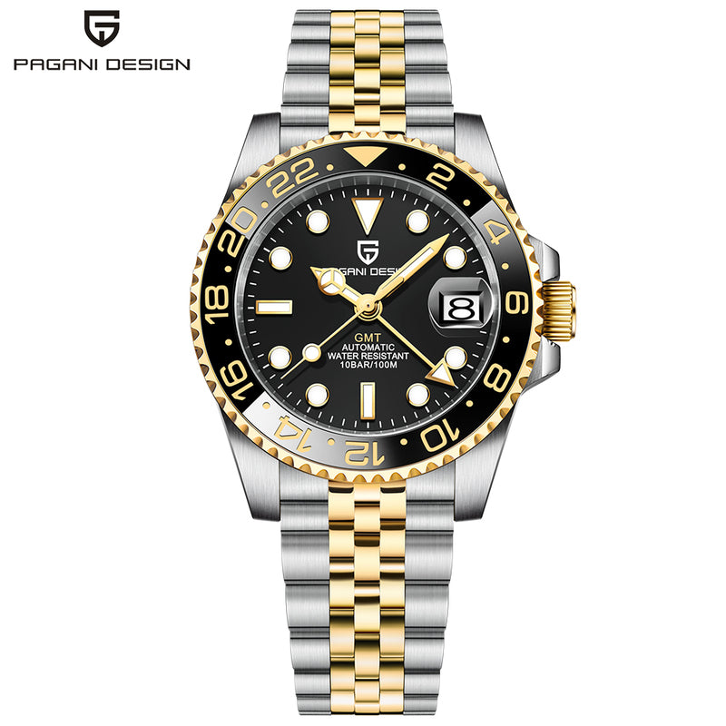 Dual Time Zone Chronograph Watch with Sapphire Glass