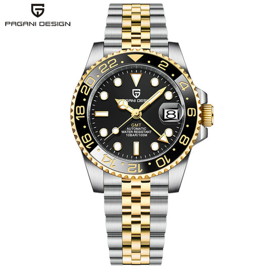 Dual Time Zone Chronograph Watch with Sapphire Glass