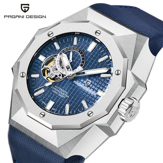 Elegant Waterproof Round Dial Watch with Screw Crown