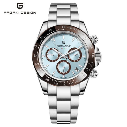 Elegant Stainless Steel Sports Watch with Sapphire Crystal