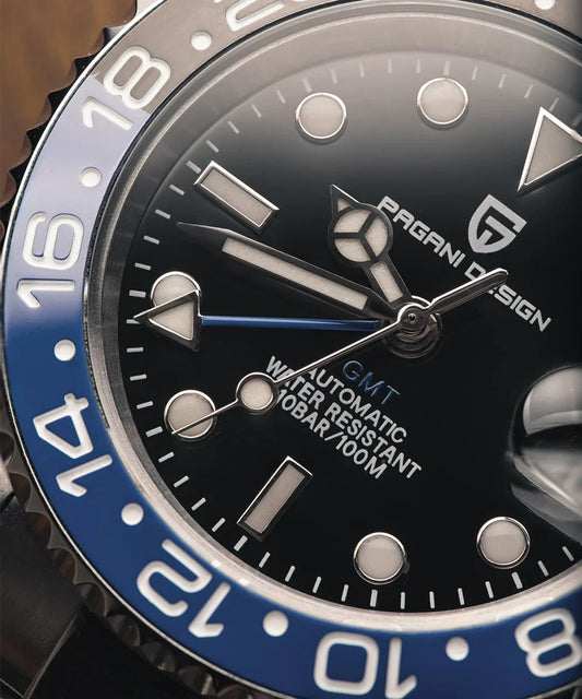 Dual Time Zone Chronograph Watch with Sapphire Glass