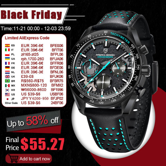 Elegant Round Leather Watch with Sapphire Crystal