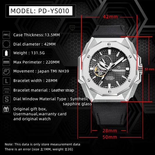 Elegant Waterproof Round Dial Watch with Screw Crown