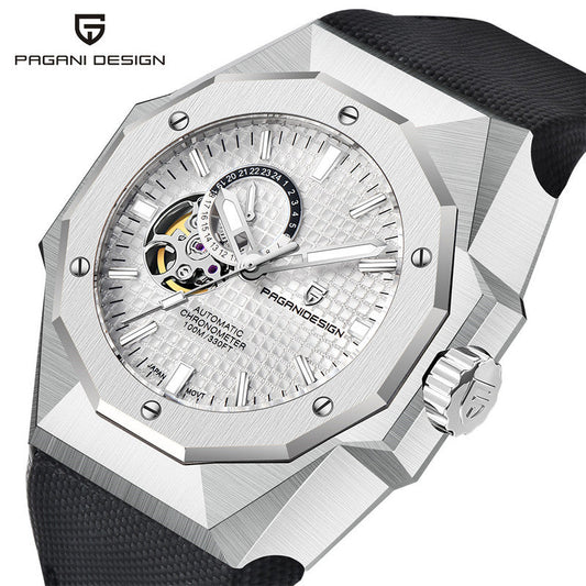 Elegant Waterproof Round Dial Watch with Screw Crown