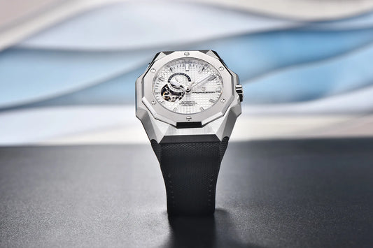 Elegant Waterproof Round Dial Watch with Screw Crown
